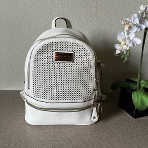 Andrew Marc White Perforated Backpack